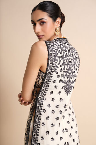 Sawsan Embroidered Mul Tabard Set - White, White, image 12